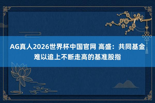 AG真人2026世界杯中国官网 高盛:共同基金难以追上不断走高的基准股指