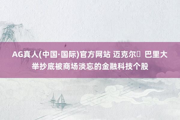 AG真人(中国·国际)官方网站 迈克尔・巴里大举抄底被商场淡忘的金融科技个股