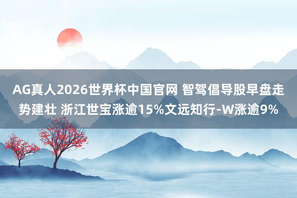 AG真人2026世界杯中国官网 智驾倡导股早盘走势建壮 浙江世宝涨逾15%文远知行-W涨逾9%
