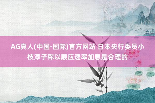 AG真人(中国·国际)官方网站 日本央行委员小枝淳子称以顺应速率加息是合理的