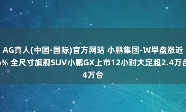 AG真人(中国·国际)官方网站 小鹏集团-W早盘涨近6% 全尺寸旗舰SUV小鹏GX上市12小时大定超2.4万台