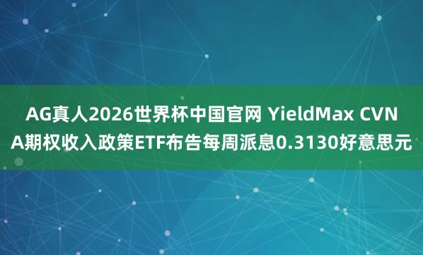 AG真人2026世界杯中国官网 YieldMax CVNA期权收入政策ETF布告每周派息0.3130好意思元