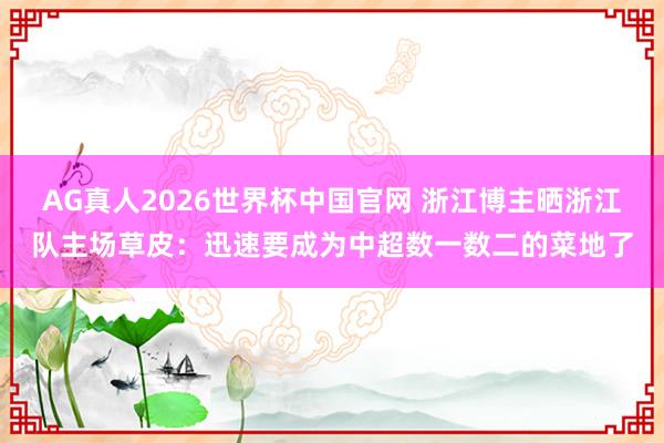 AG真人2026世界杯中国官网 浙江博主晒浙江队主场草皮:迅速要成为中超数一数二的菜地了