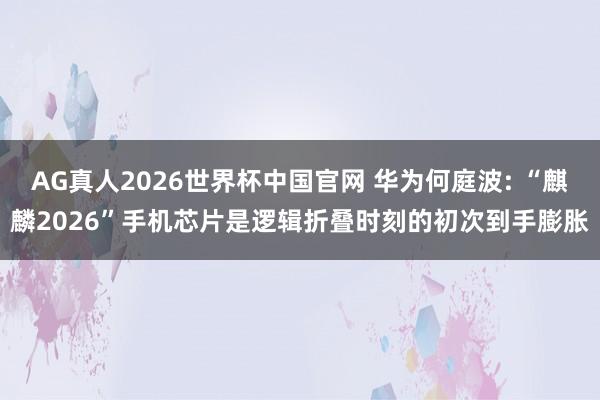 AG真人2026世界杯中国官网 华为何庭波: “麒麟2026”手机芯片是逻辑折叠时刻的初次到手膨胀