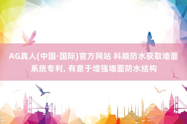 AG真人(中国·国际)官方网站 科顺防水获取墙面系统专利, 有意于增强墙面防水结构