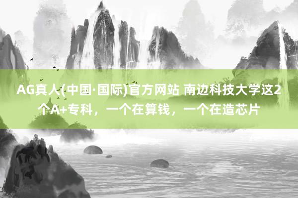 AG真人(中国·国际)官方网站 南边科技大学这2个A+专科,一个在算钱,一个在造芯片