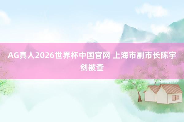 AG真人2026世界杯中国官网 上海市副市长陈宇剑被查