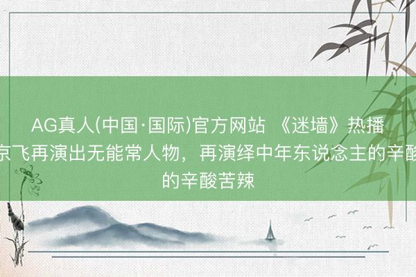 AG真人(中国·国际)官方网站 《迷墙》热播，郭京飞再演出无能常人物，再演绎中年东说念主的辛酸苦辣